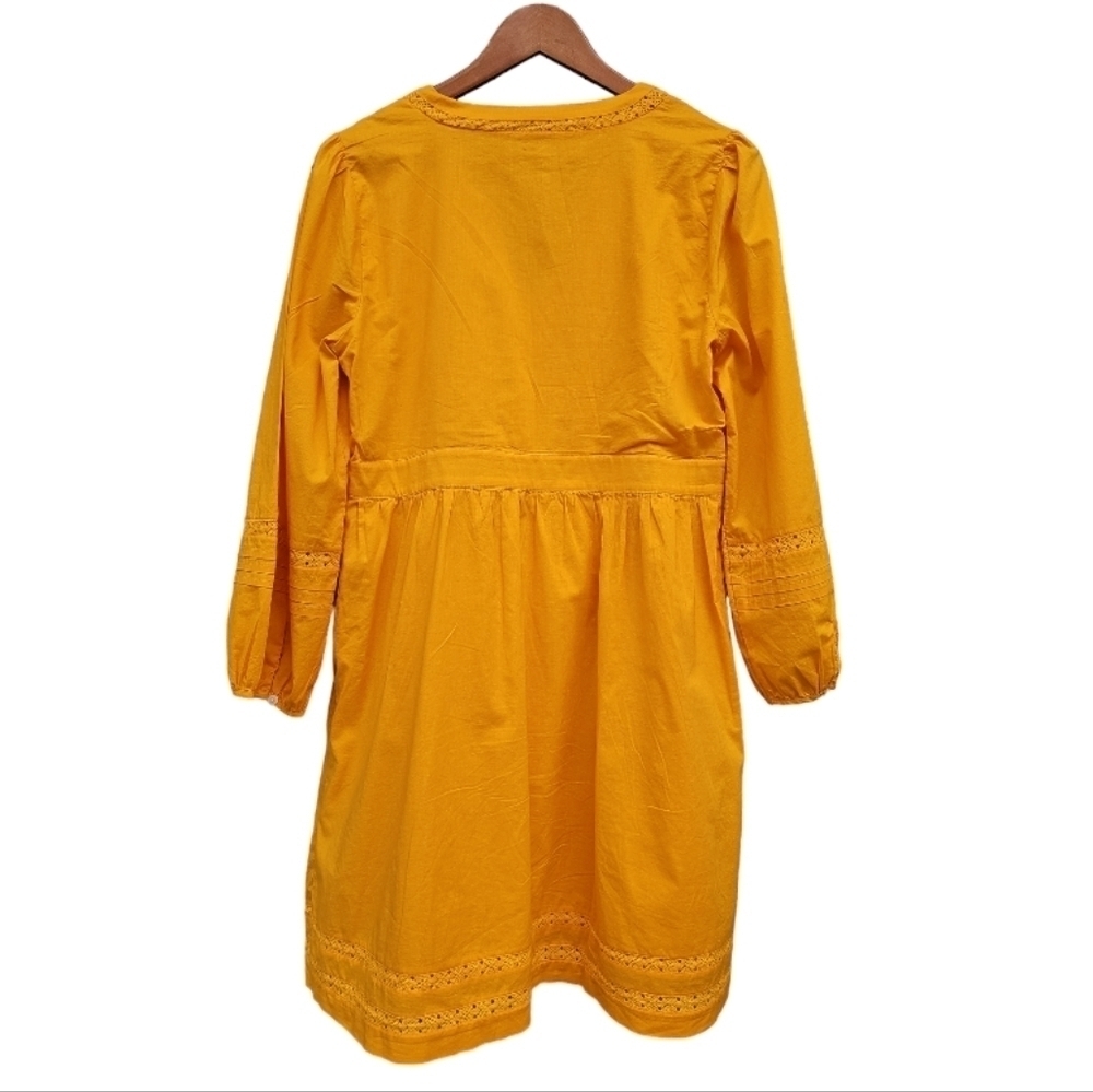 J. Crew Mustard Yellow Long Sleeve aBoho Peasant Dress Size S - Picture 3 of 11